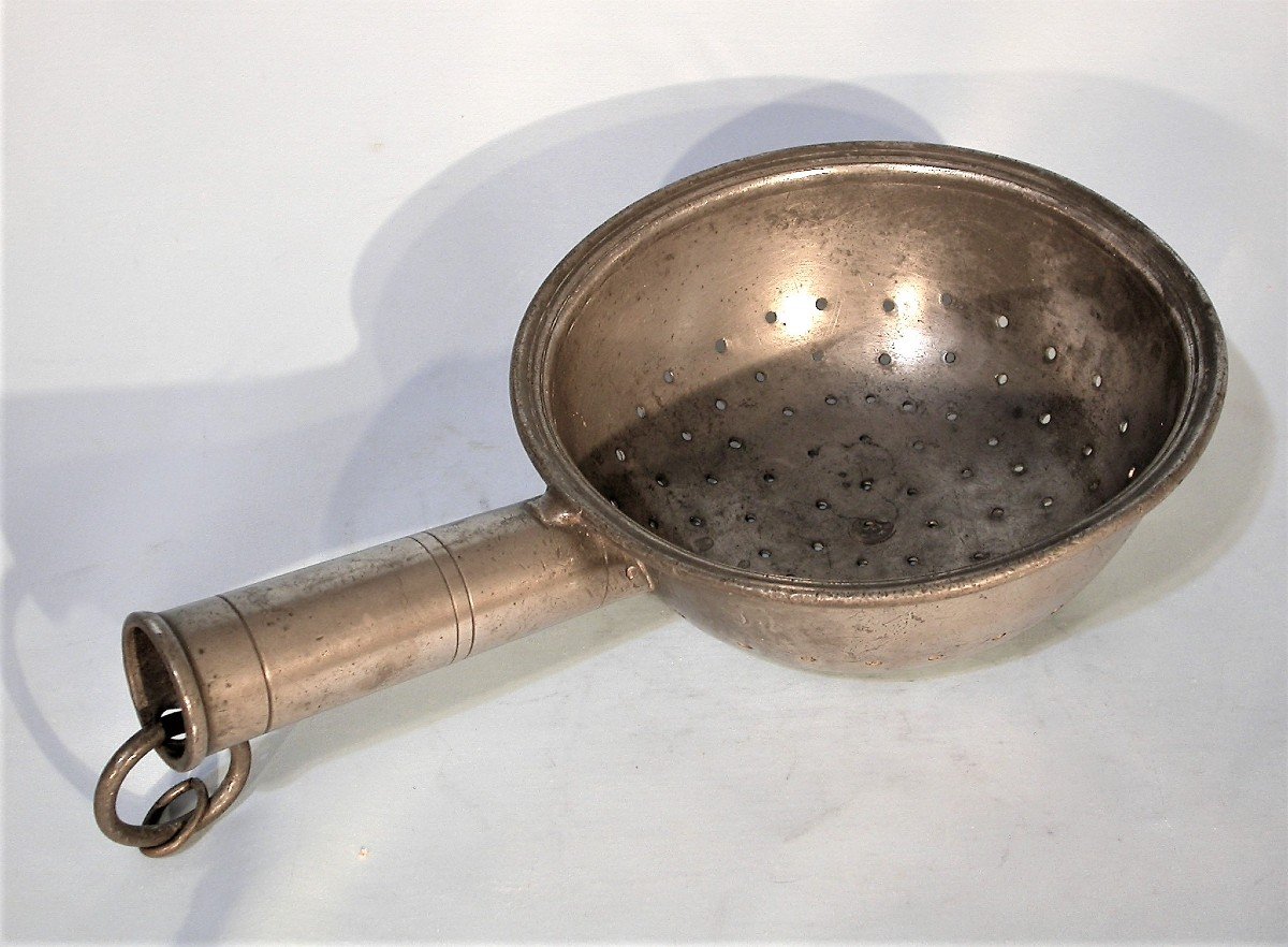 Pewter Strainer (pewter) - Geneva, XVIII Th Century-photo-3