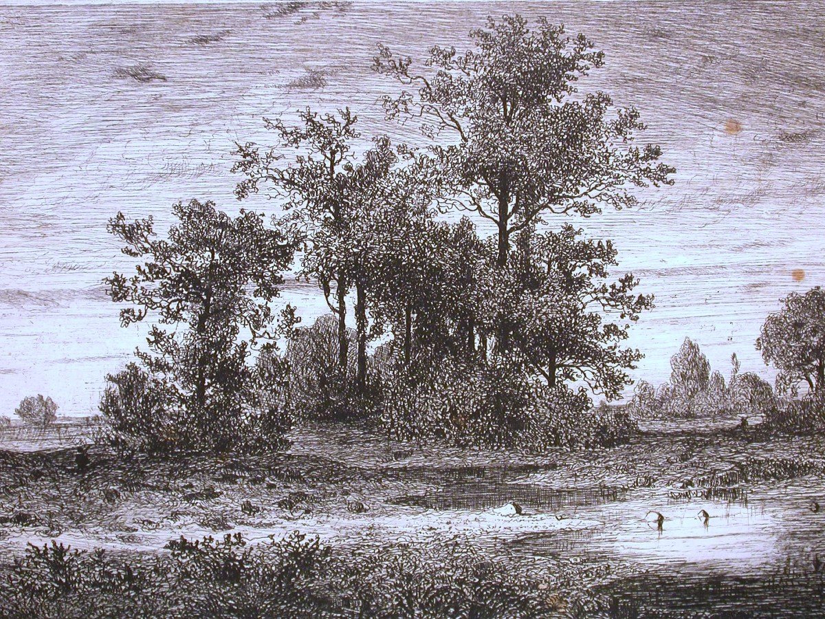 Engraving By Henri Harpignies-photo-3