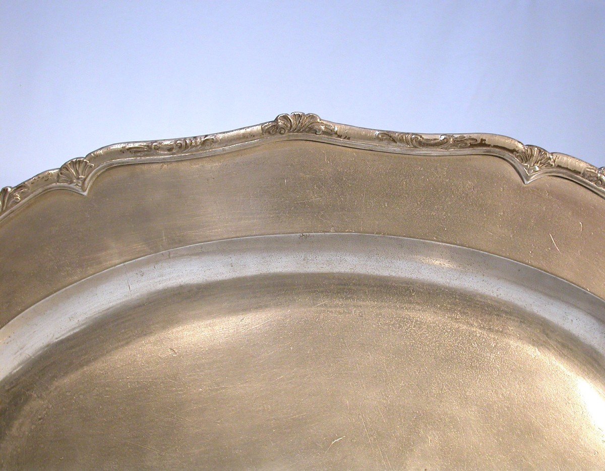 Exceptional Large Pewter Dish  - Bergues, 18th Century-photo-3