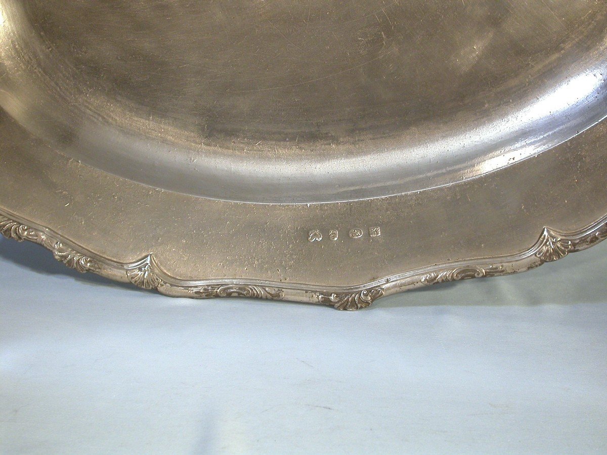 Exceptional Large Pewter Dish  - Bergues, 18th Century-photo-1