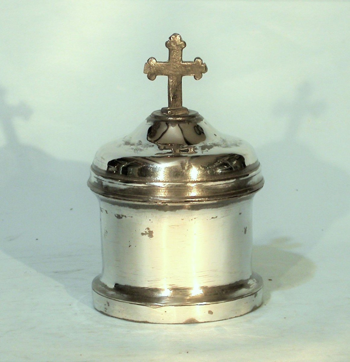 Liturgical Box In Pewter - Toulouse, 19th Century-photo-1