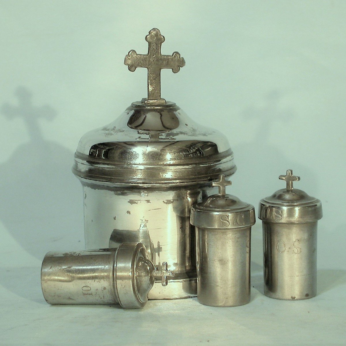 Liturgical Box In Pewter - Toulouse, 19th Century-photo-3