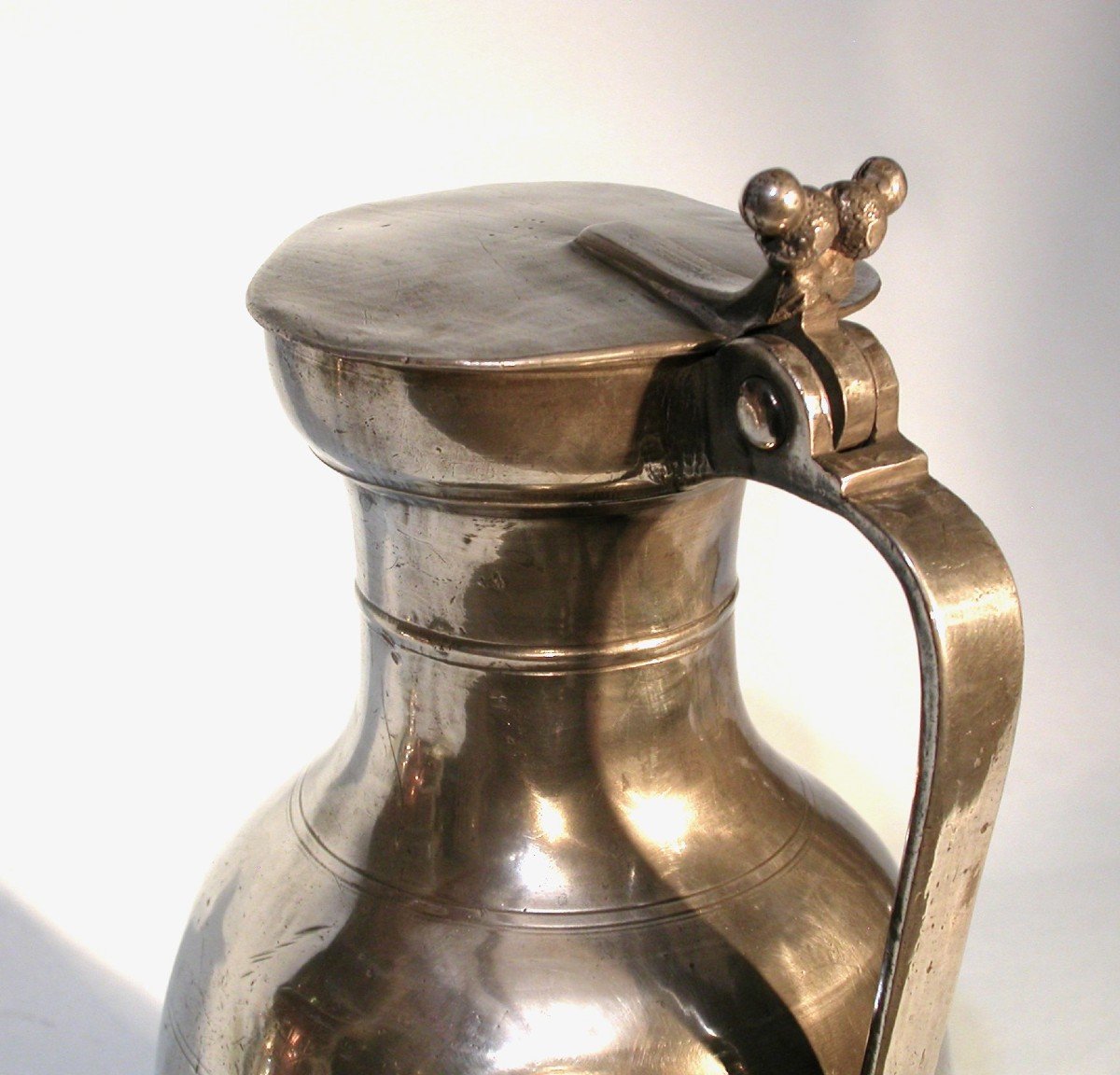 Large Pewter Wine Pitcher  - Valais, 19th Century-photo-2