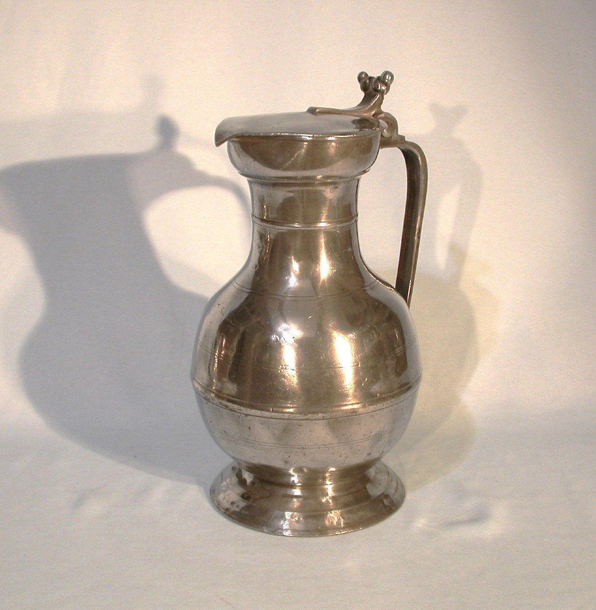 Large Pewter Wine Pitcher  - Valais, 19th Century-photo-5