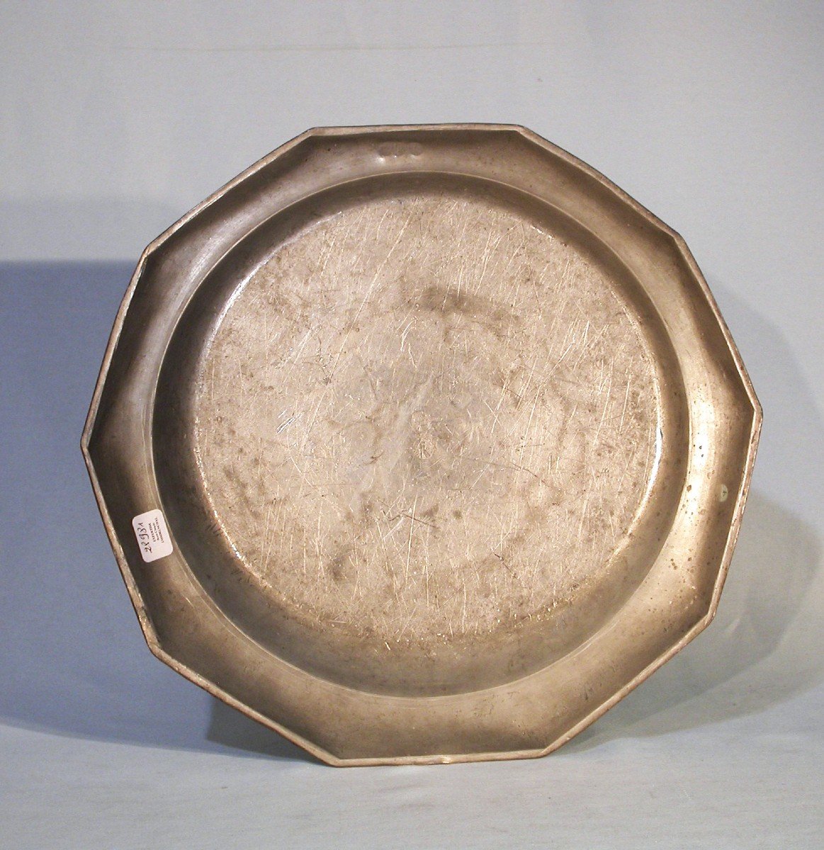 Rare Decagonal Pewter Dish  - 18th Century-photo-3