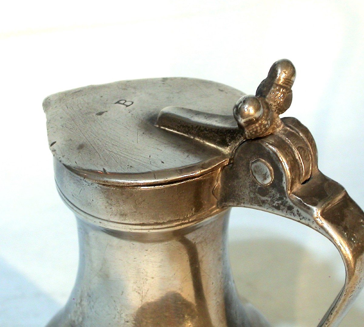 Pwter Wine Pitcher  - Pont-audemer, 18th Century-photo-1