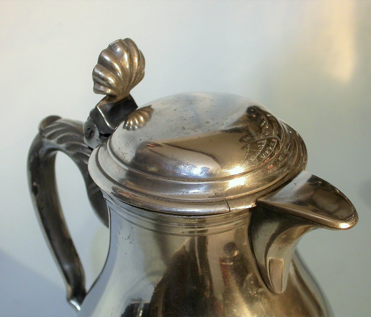 Pewter Wine Pitcher  - Brussels, 19th Century-photo-2