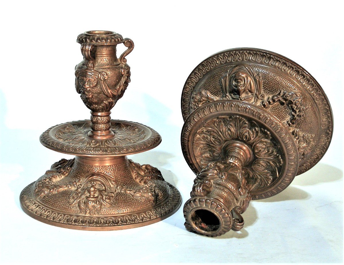 Pair Of Bronze Torches - Early 17th Century-photo-8