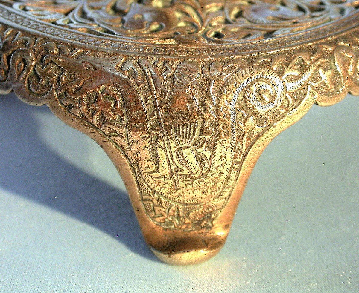 Brass Oriental Candle Holder - 19th Century-photo-5