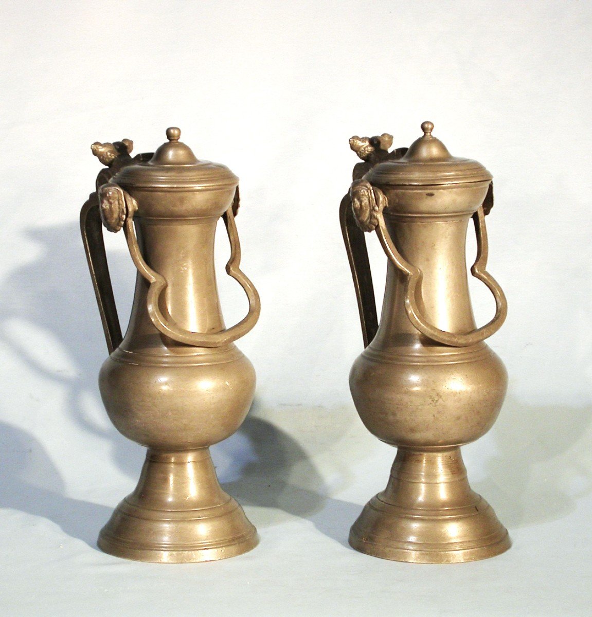 Pair Of Pewter Cimarres  - Bar-sur-aube, 18th Century-photo-2