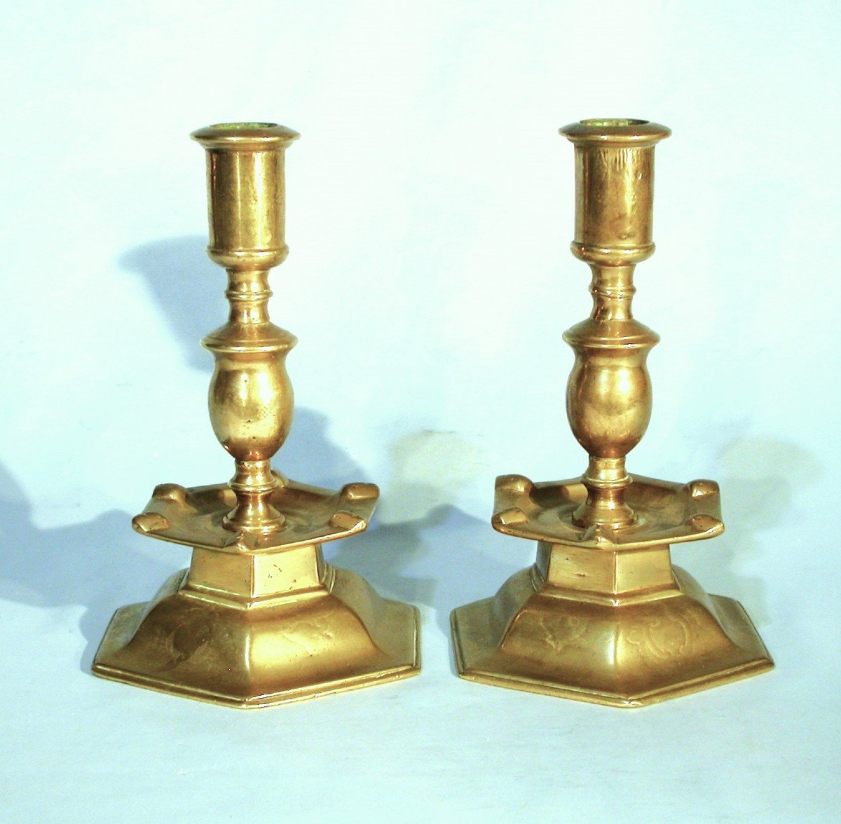 Rare Pair Of Bronze Torches - Early 17th Century