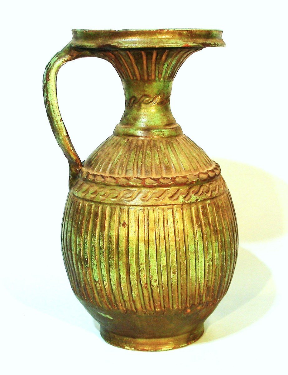 "ghorraf" - Large Varnished Earth Jug - Morocco, Circa 1900