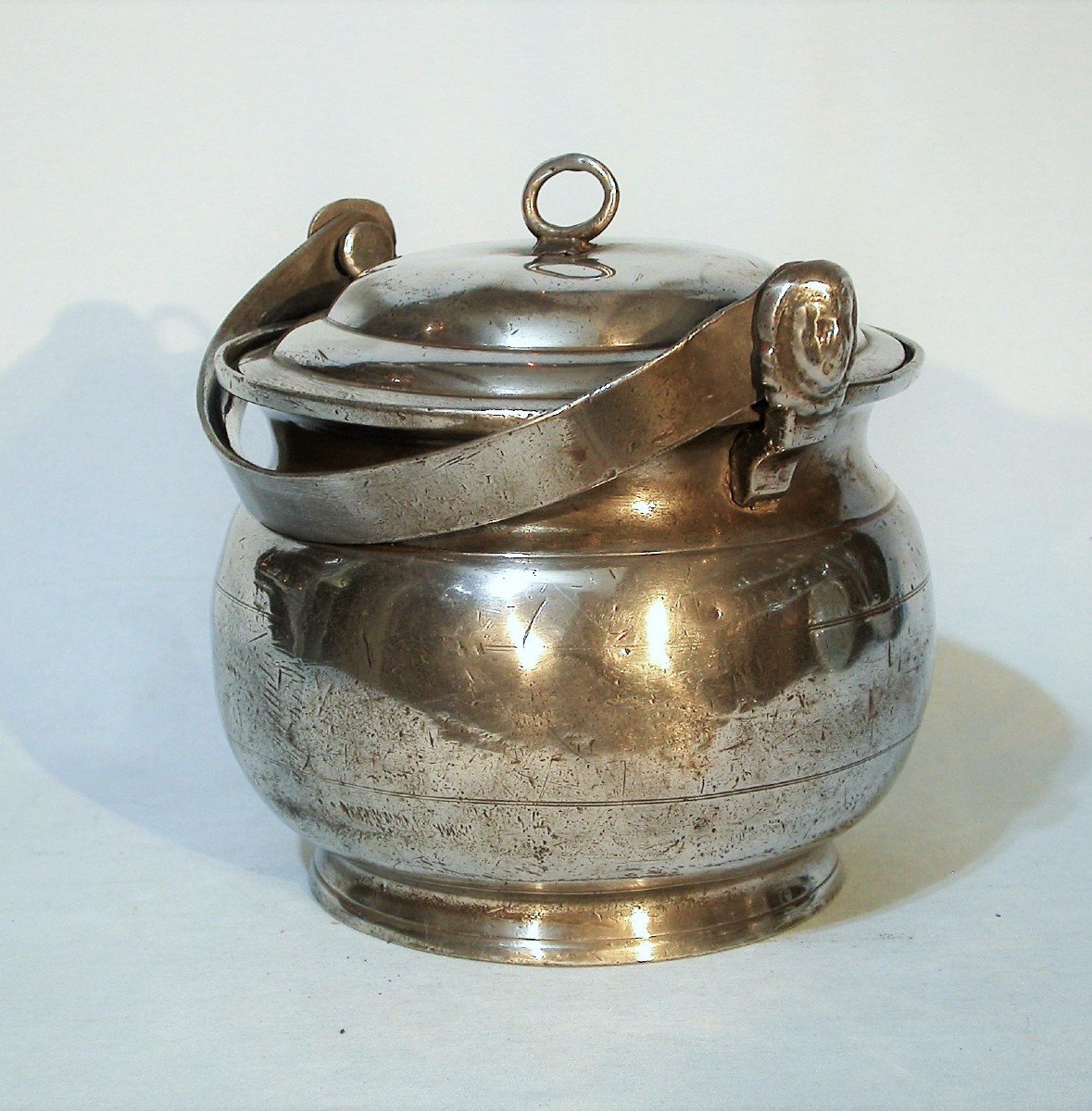 Pewter Dinner Carrier  - Champagne (troyes), 19th Century-photo-2