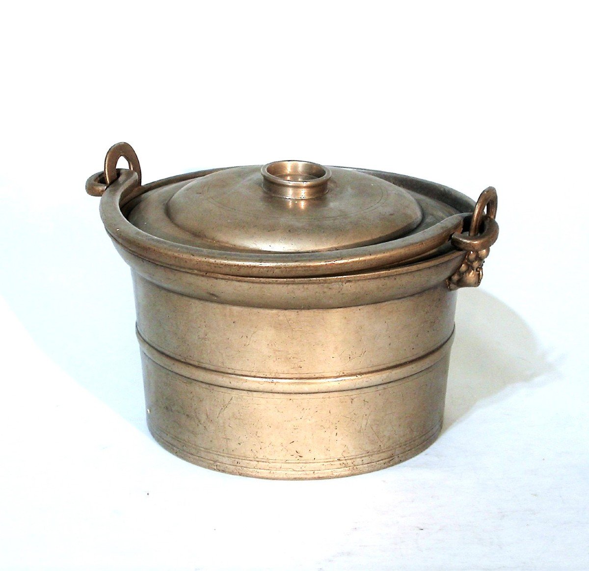 Pewter Dinner Carrier  - Clamecy, 19th Century-photo-2