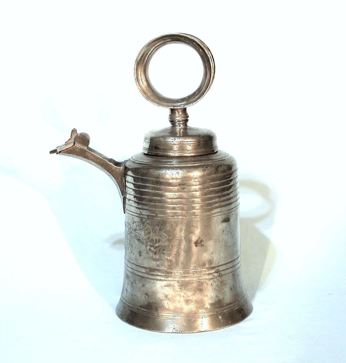 "glockenkanne" Wine Bottle In Pewter - Saint-gall, 18th Century-photo-2