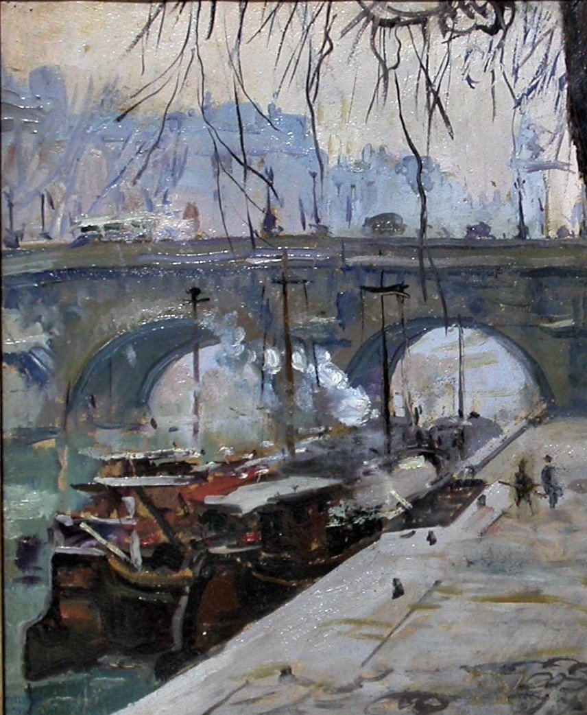 Painting By Henri Pontoy - The Quai Conti-photo-4