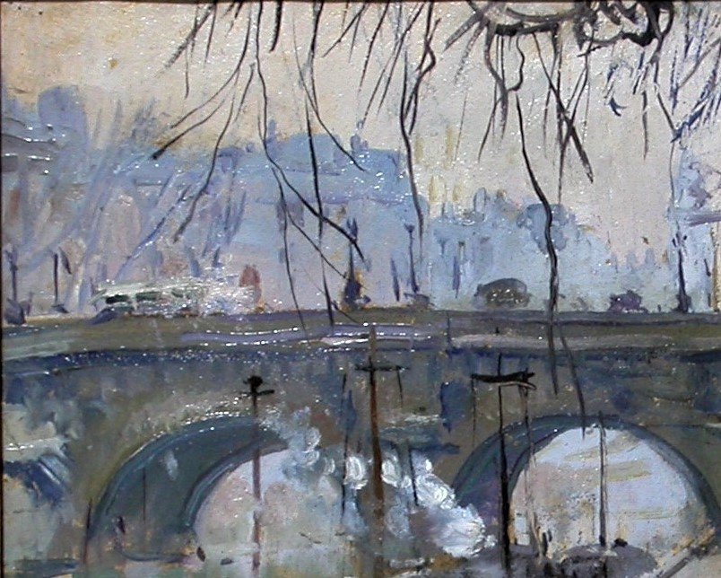 Painting By Henri Pontoy - The Quai Conti-photo-5