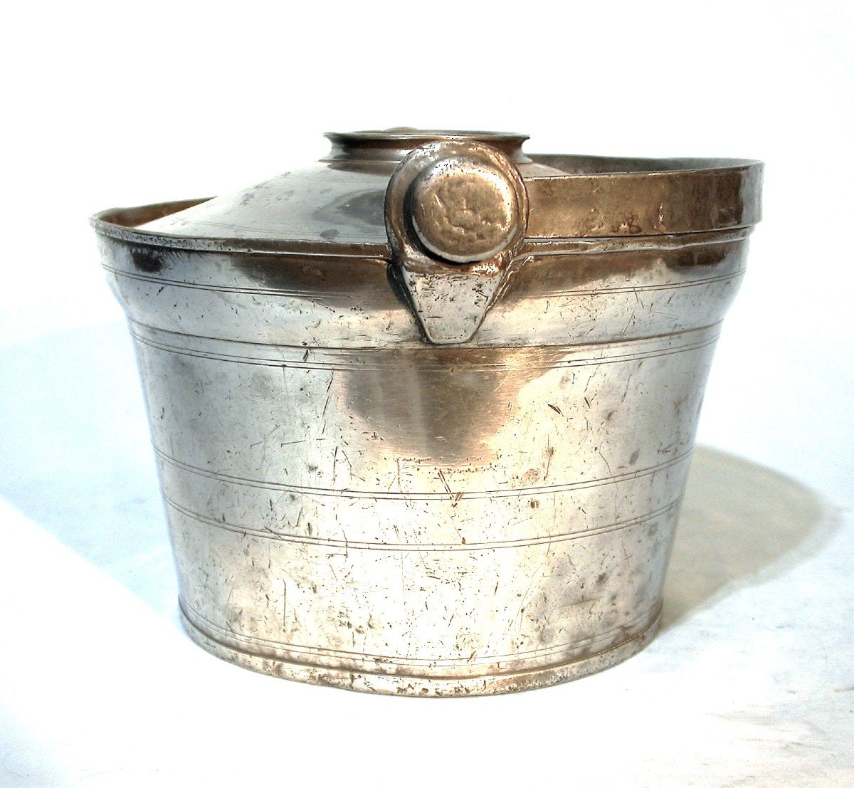 Pewter Dinner Carrier  - Montbard, Circa 1800-photo-1