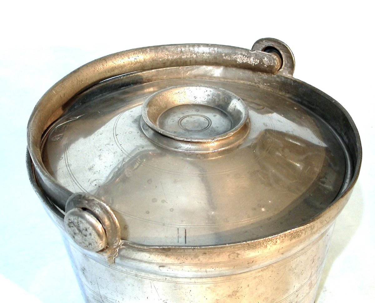 Pewter Dinner Carrier  - Montbard, Circa 1800-photo-2