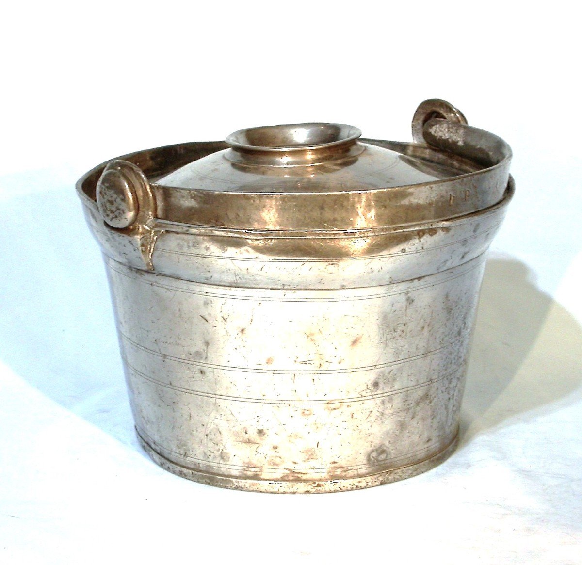 Pewter Dinner Carrier  - Montbard, Circa 1800-photo-7