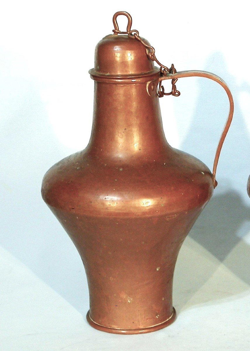 Pair Of Copper Wine Jugs - Portugal (reguengos)-photo-4