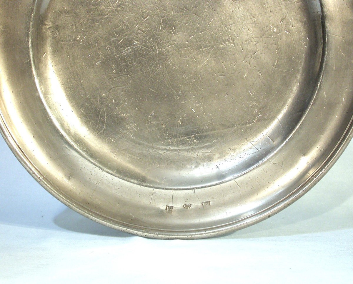 Pewter Dish  - Caen, 18th Century-photo-2