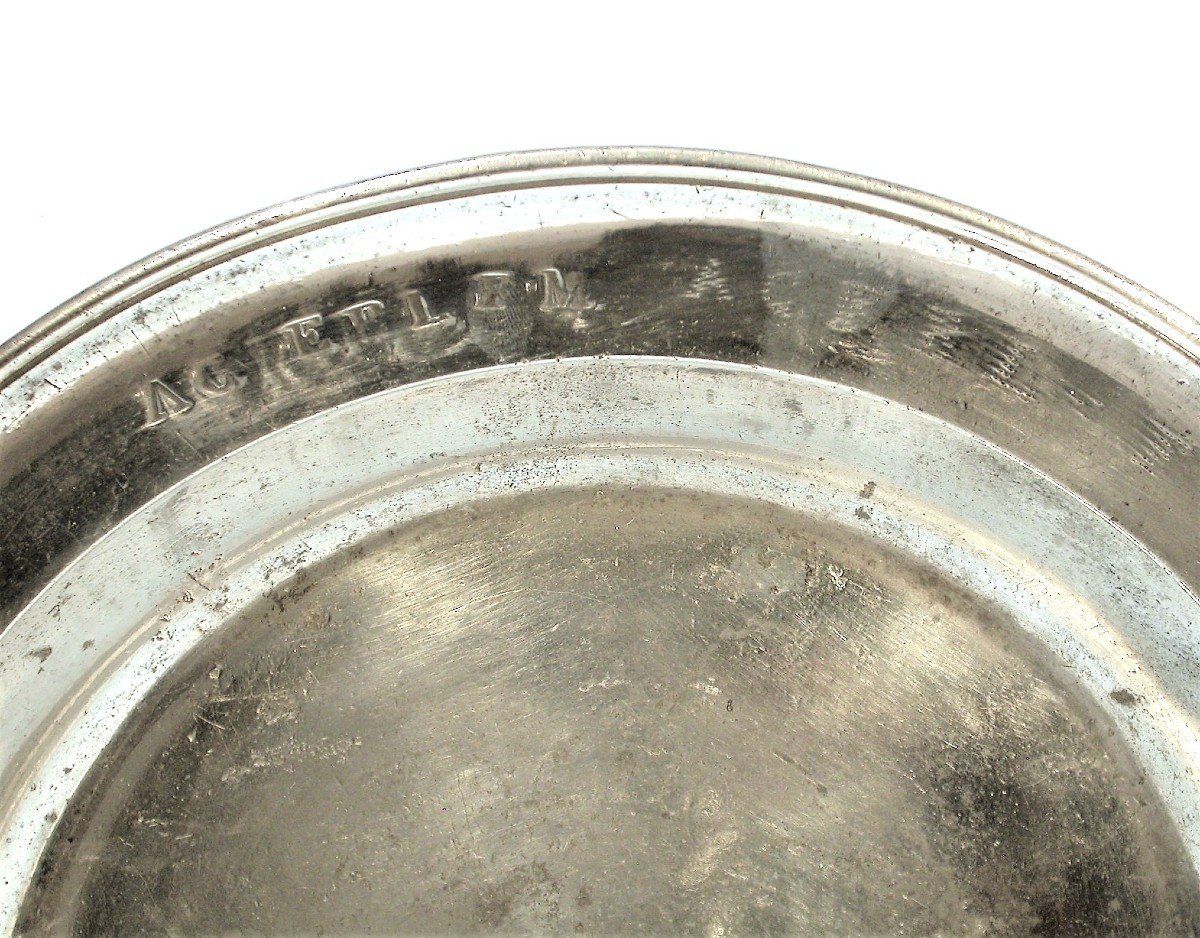 Hollow Pewter Dish  - Leuven (louvain) - 19th Century-photo-2