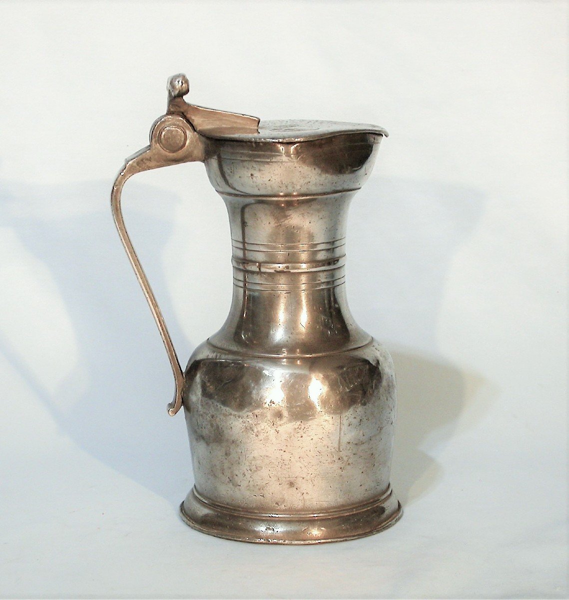 Pewter Wine Pitcher  - Vevey (switzerland), 18th Century-photo-2