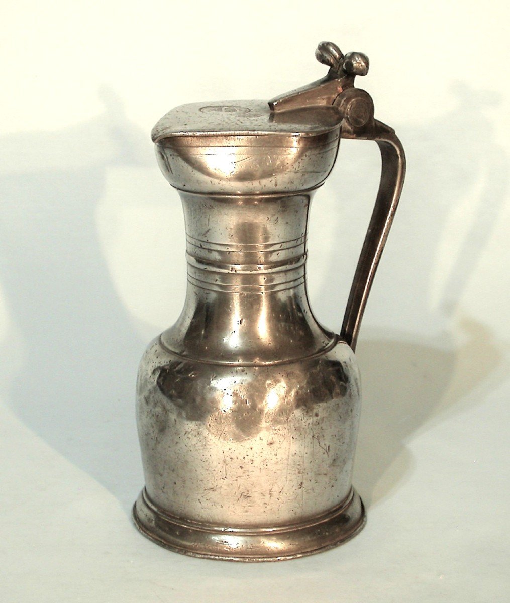 Pewter Wine Pitcher  - Vevey (switzerland), 18th Century