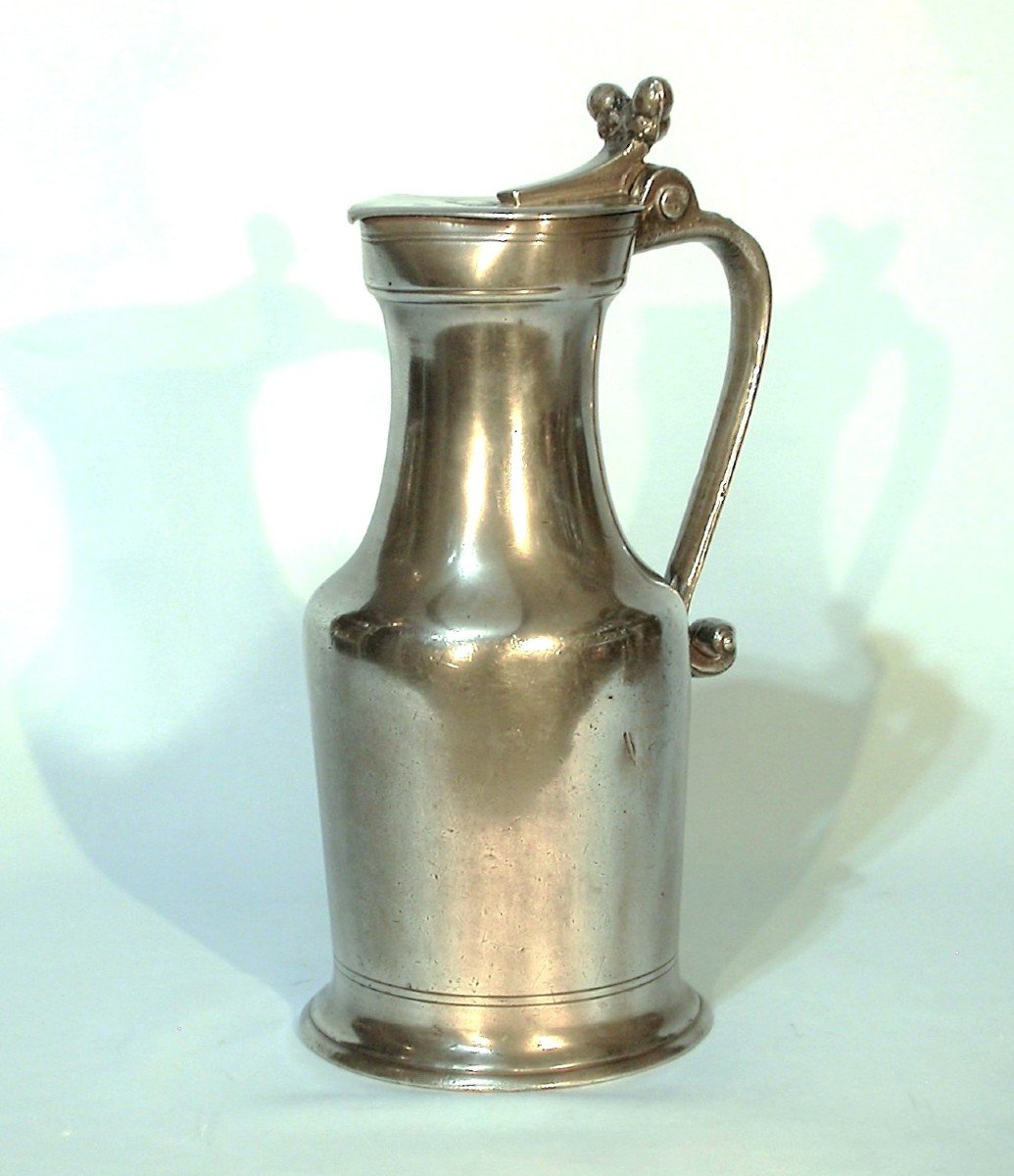 Pewter Wine Pitcher  - Lisieux, 18th Century-photo-4