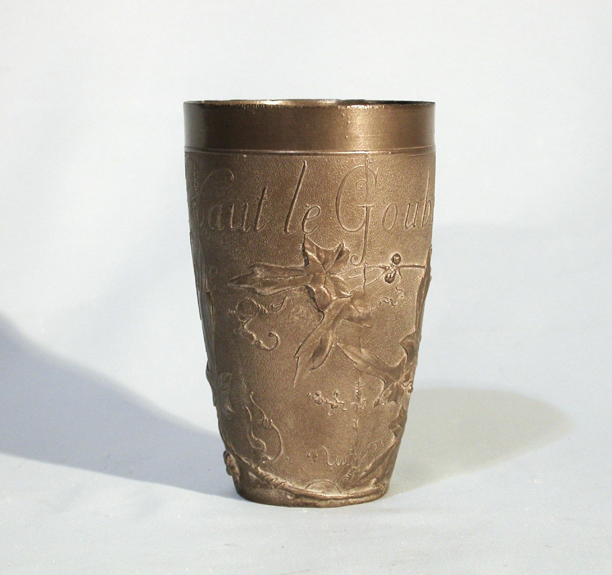 Pewter Cup By Jules Brateau, End Of The 19th Century-photo-3