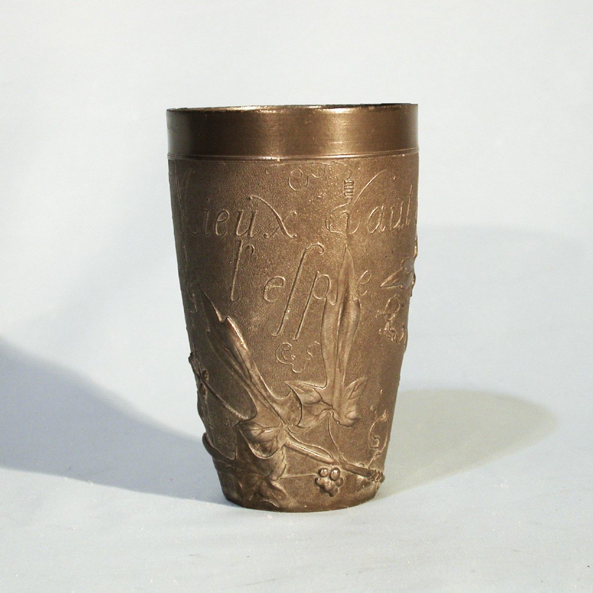 Pewter Cup By Jules Brateau, End Of The 19th Century-photo-5