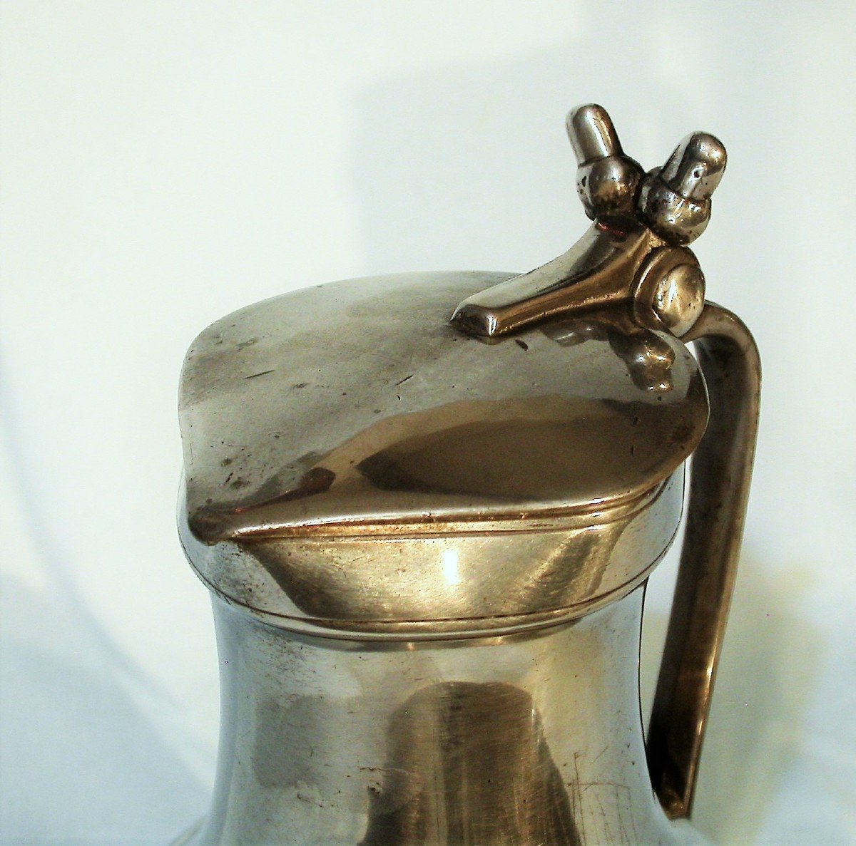 Pewter Wine Pitcher  - Caen, Late 18th Or Early 19th Century-photo-3