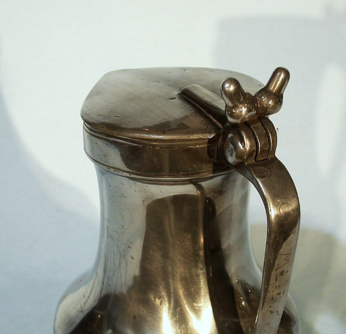 Pewter Wine Pitcher  - Caen, Late 18th Or Early 19th Century-photo-4