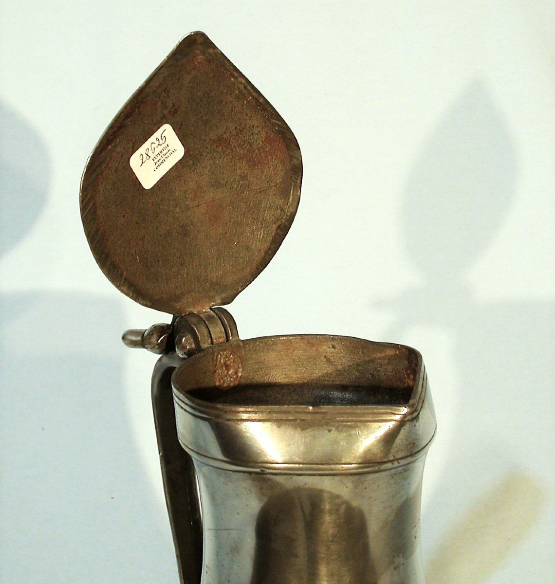 Pewter Wine Pitcher  - Caen, Late 18th Or Early 19th Century-photo-1