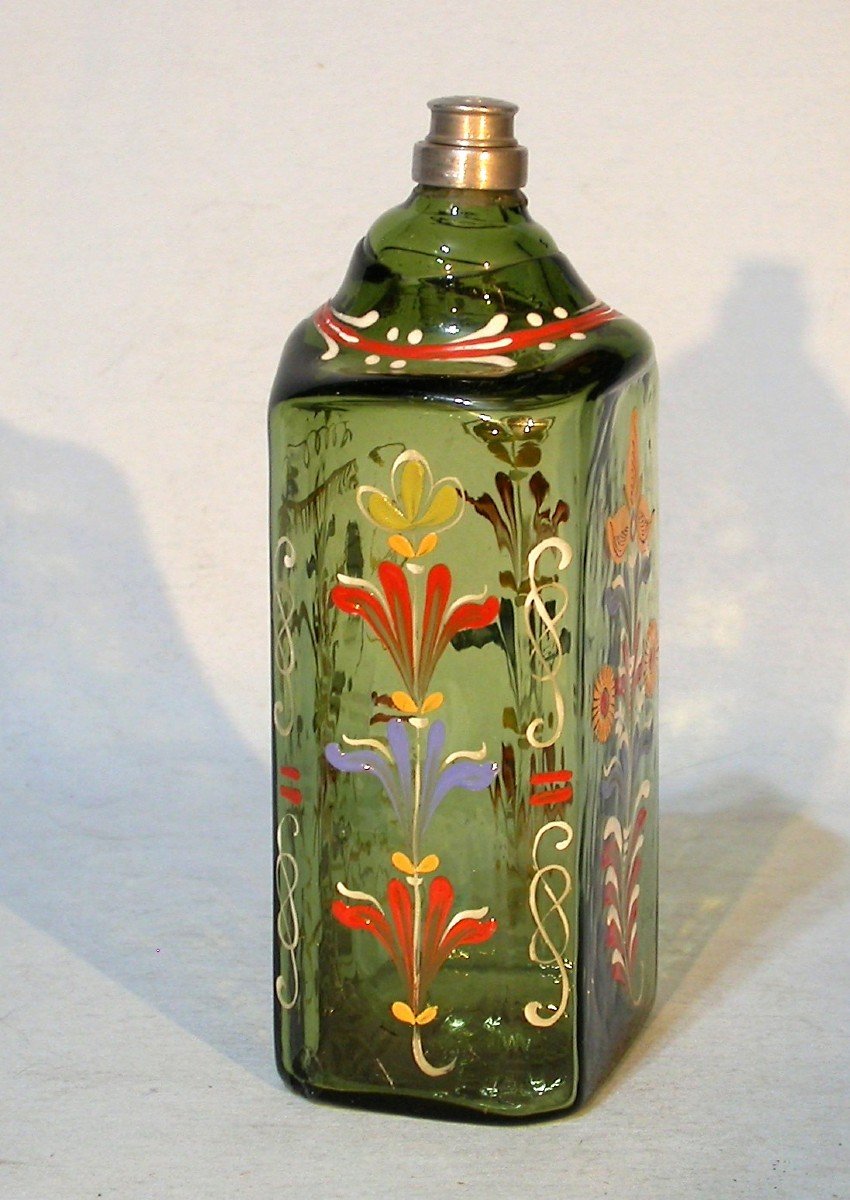 Enameled Glass Bottle - Alsace (?), 18th Century-photo-3