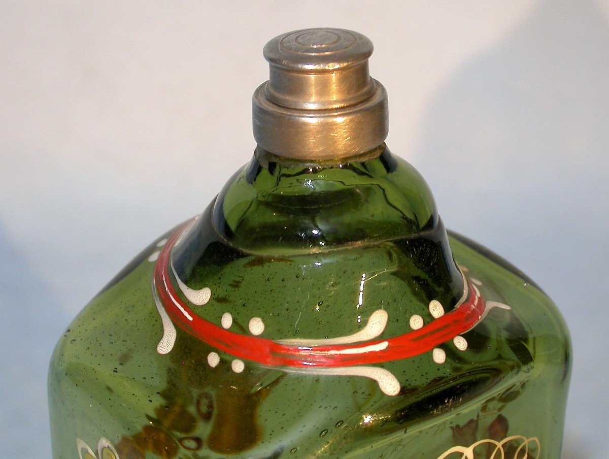 Enameled Glass Bottle - Alsace (?), 18th Century-photo-4