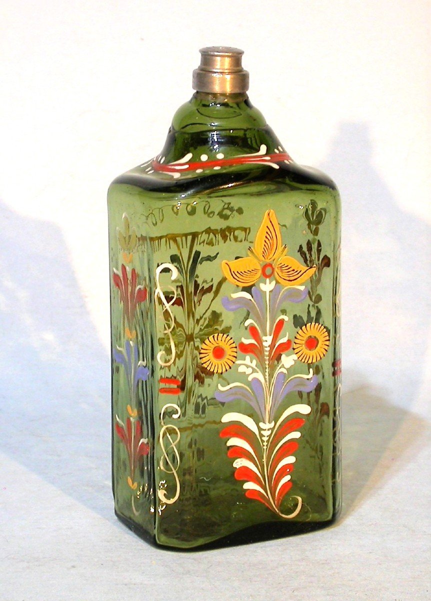 Enameled Glass Bottle - Alsace (?), 18th Century