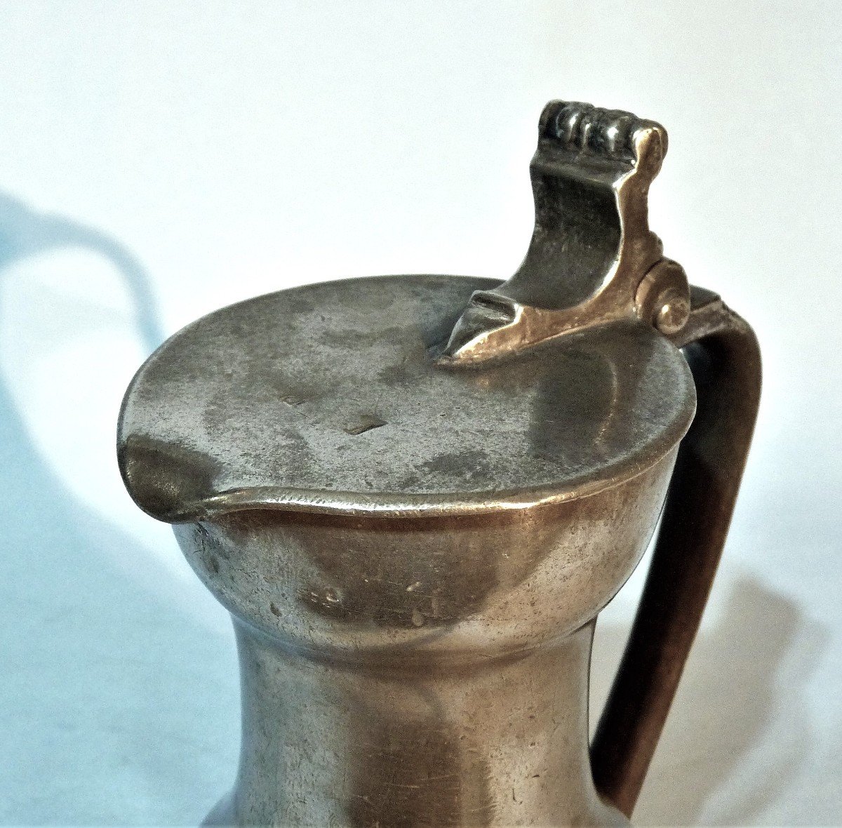 Pewter Wine Pitcher  - Etampes, 18th Century-photo-3