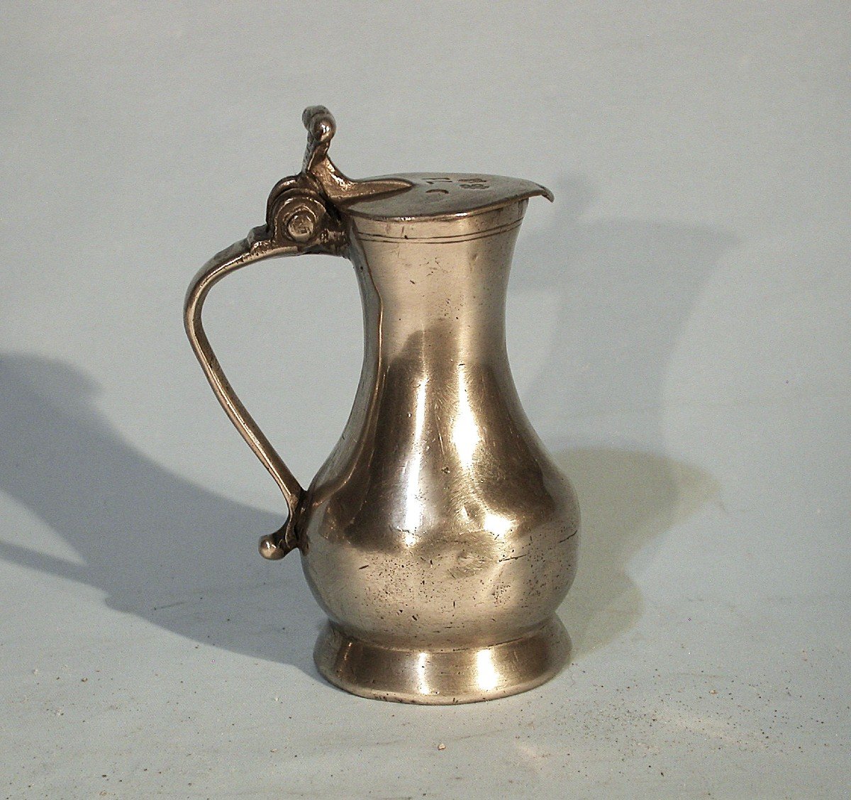 Rare Small Pewter Alcohol Pitcher - Rouen, 18th Century-photo-2