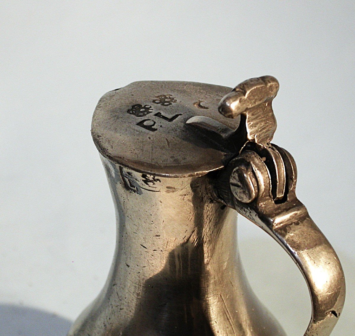 Rare Small Pewter Alcohol Pitcher - Rouen, 18th Century-photo-3