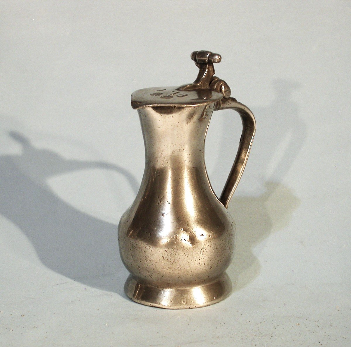 Rare Small Pewter Alcohol Pitcher - Rouen, 18th Century-photo-5