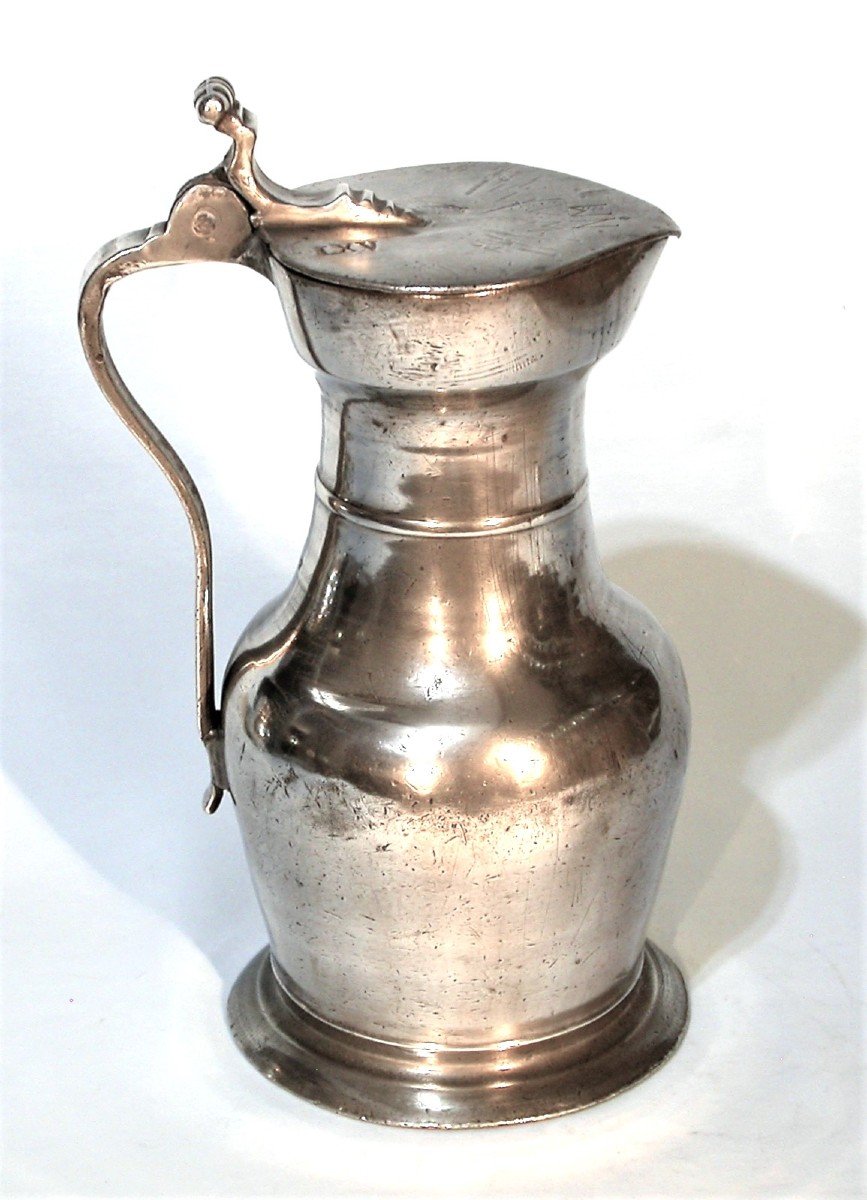 Pewter Wine Pitcher - Valais Switzerland, 18th Century