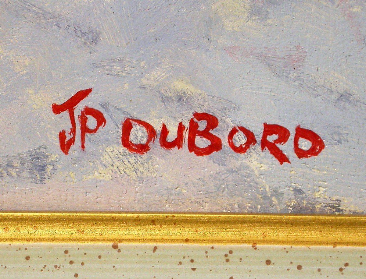 TABLEAU - HUILE SUR TOILE DE J-P DUBORD - ECOLE DE ROUEN-photo-4