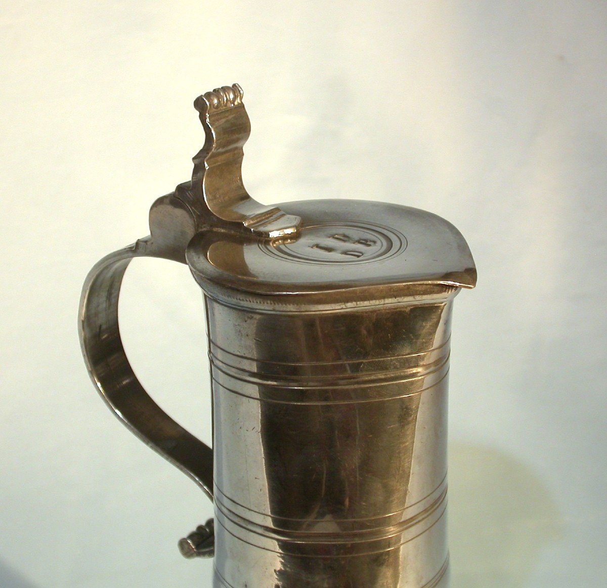 Pewter Wine Pitcher - Strasbourg, Early 19th Century-photo-3