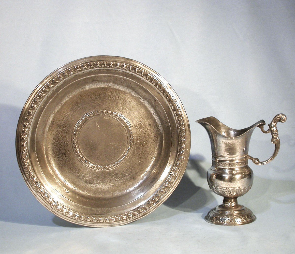 Pewter Ewer And Basin - Frankfurt, 18th Century