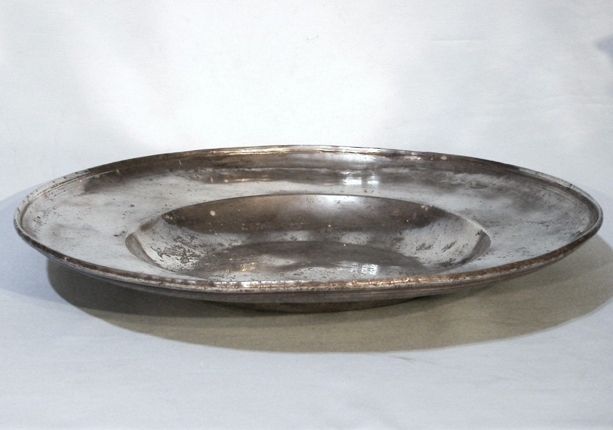 * Pewter Dish Known As "à La Cardinal" - Grenoble, Circa 1700-photo-1