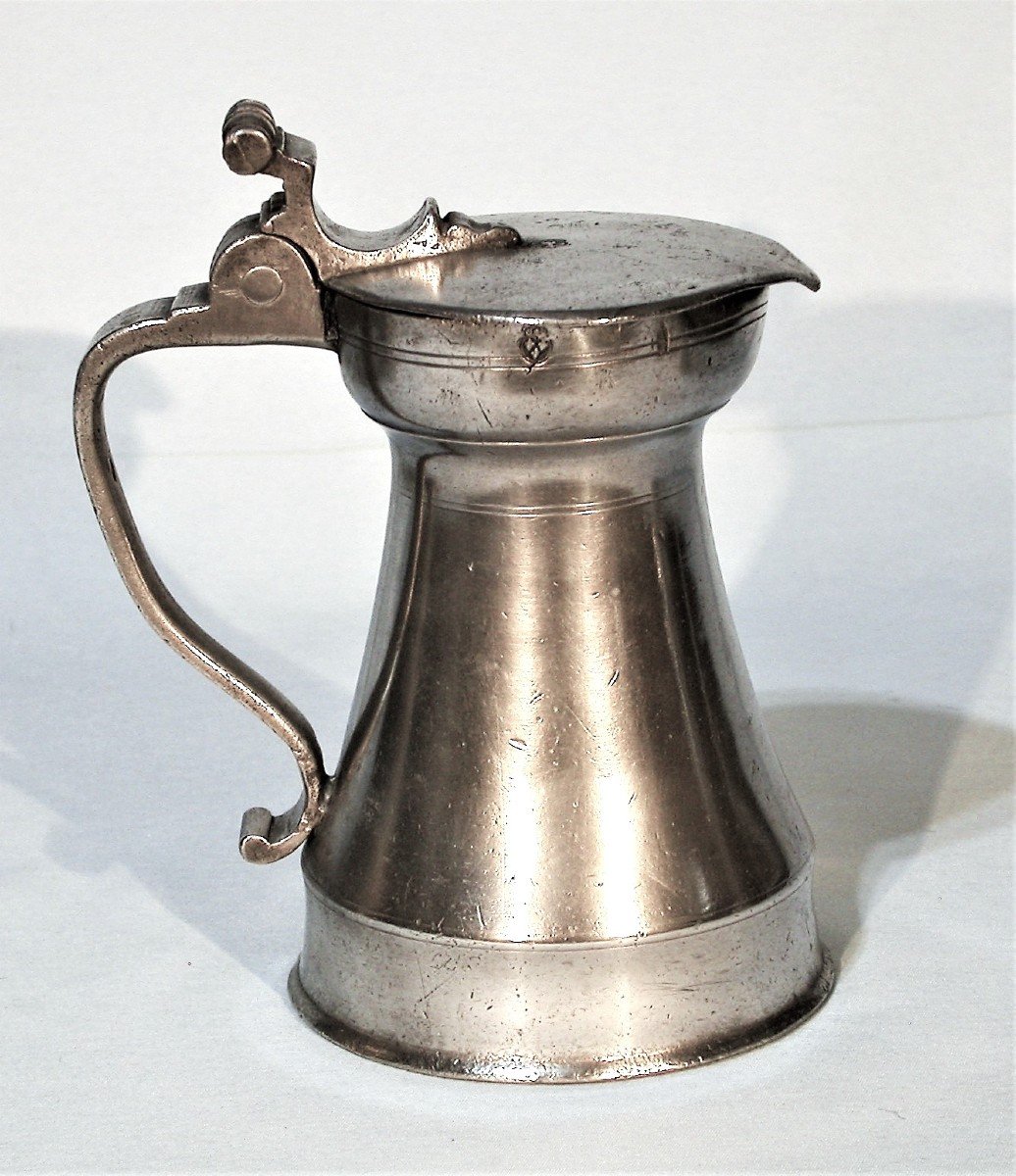 Very Rare Pewter Pitcher - Lyon, 17th Century-photo-2