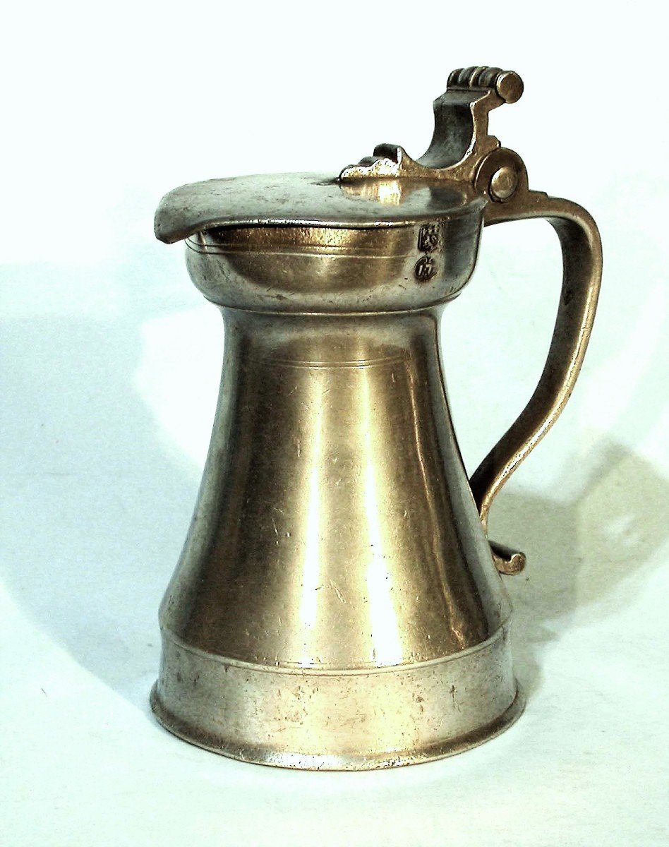 Very Rare Pewter Pitcher - Lyon, 17th Century-photo-4