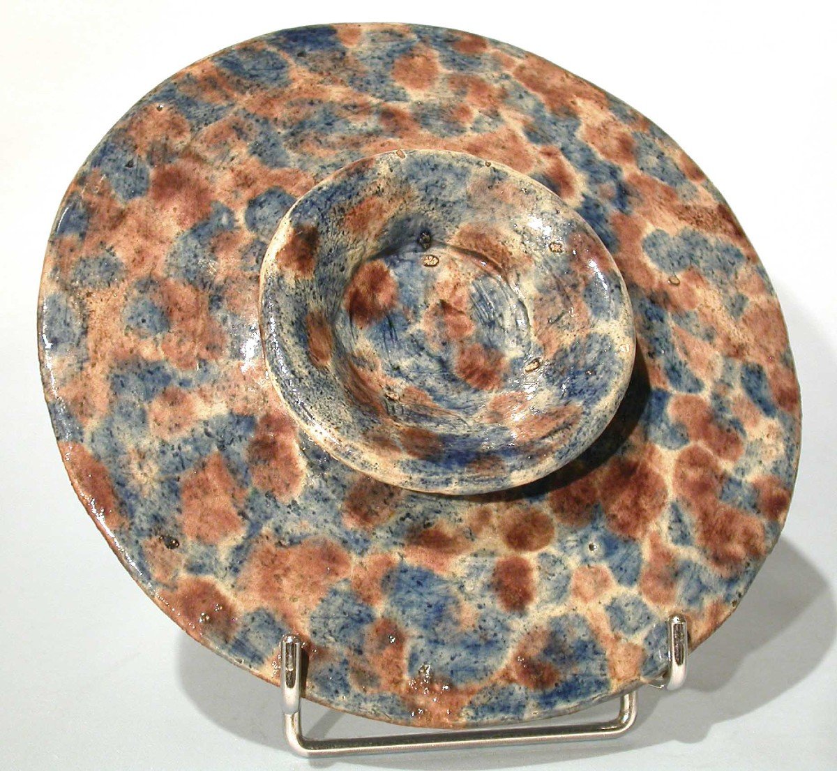 Rare Small Glazed Earth Cup "suite De Palissy" - Le Pre-d'auge, 17th Century.-photo-4